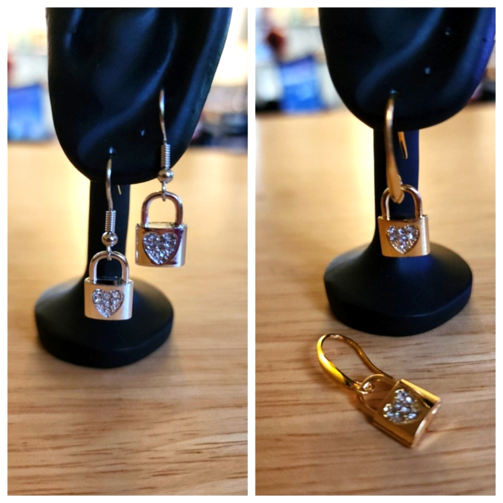 New Handmade set of 2 Lock Earrings